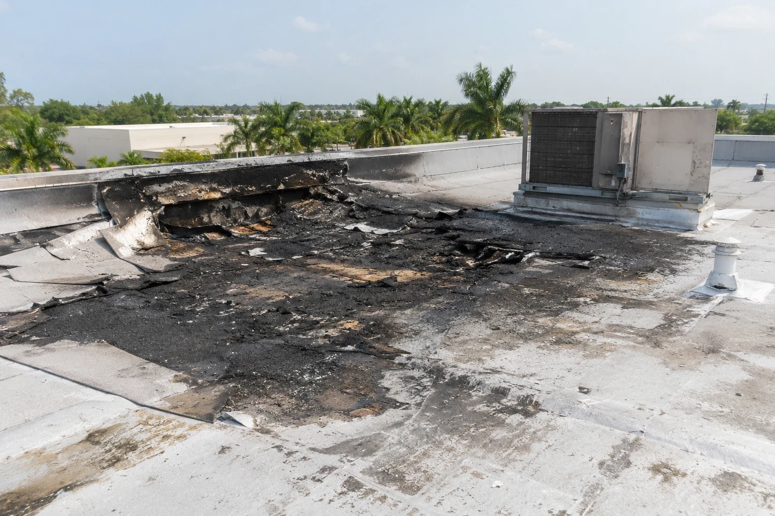 Commercial Fire Damage Roof Repair